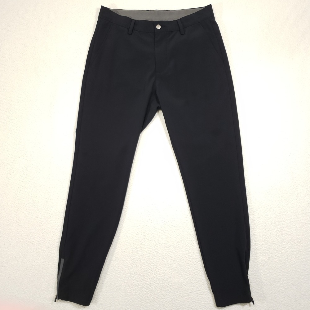 Avalon Golf Performance Jogger Men 30S Black Stretch‎ Ankle Zip Athletic Pants